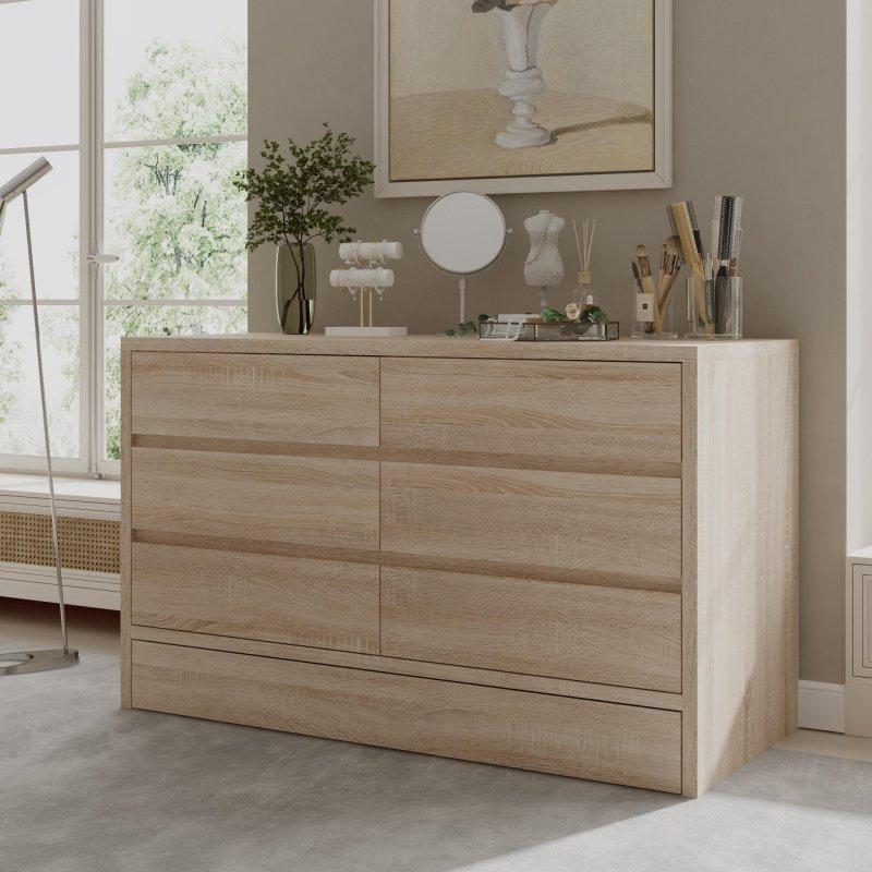 Meşe Rengi MDF Gizli Bölmeli ve Ayakla Açılan Çekmeceli Kitaplık - 140x86x60 cm - 314128