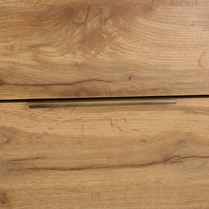 Meşe Rengi MDF Gold Detaylı 6 Çekmeceli Şifonyer - 140 cm - 297202