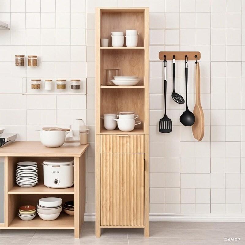 Meşe Rengi MDF Kapaklı Raflı Kır Evi Kitaplık - 173 cm - 315039