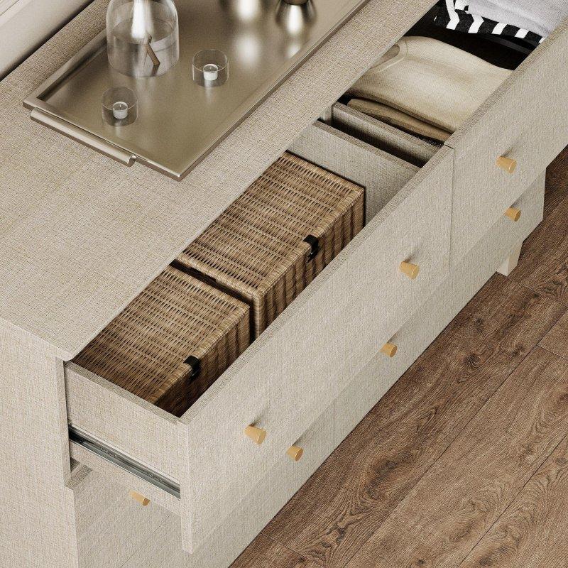 Meşe Rengi MDF Modern 12 Çekmeceli Şifonyer - 300 cm - 295035