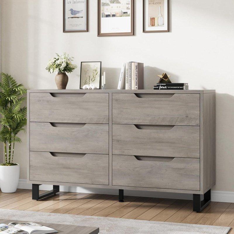 Meşe ve MDF Üst Üniteli 8 Çekmeceli Modern Şifonyer - 302488