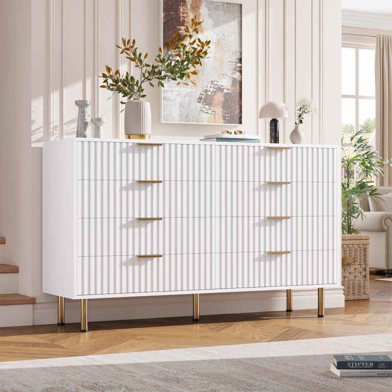 Meşe ve Metal Yivli 8 Çekmeceli Şifonyer - 311464