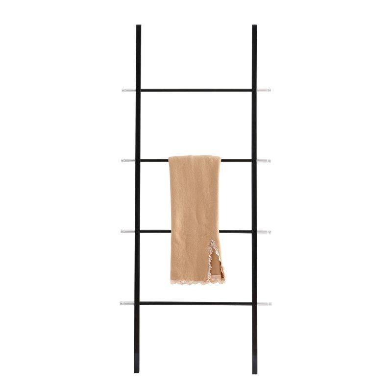 Metal 4 Raflı Krom Detaylı Merdiven Kitaplık - 74x3x171 cm - 313396
