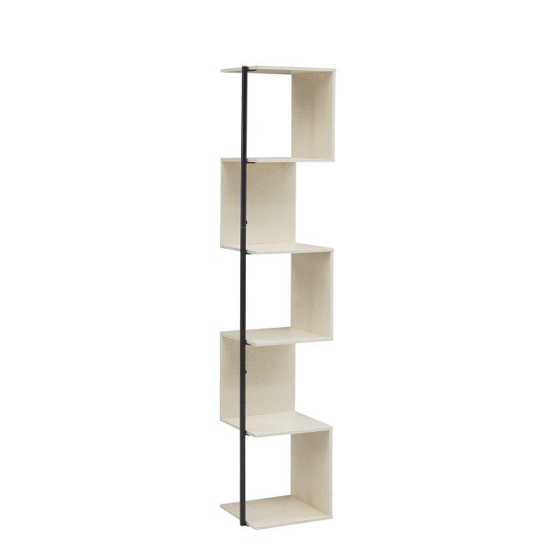Metal Ayaklı 5 Raflı Arkası Açık MDF Köşe Kitaplık - 158x31x34 cm - 313510