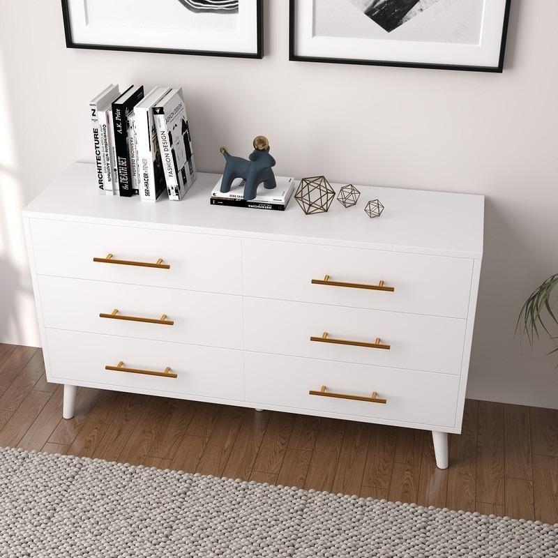 Metal Ayaklı 6 Çekmeceli MDF Şifonyer - 120 cm - 303003