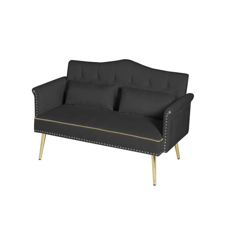 Metal Ayaklı Kadife Kapitoneli Bohem Koltuk - 138 cm - 292364