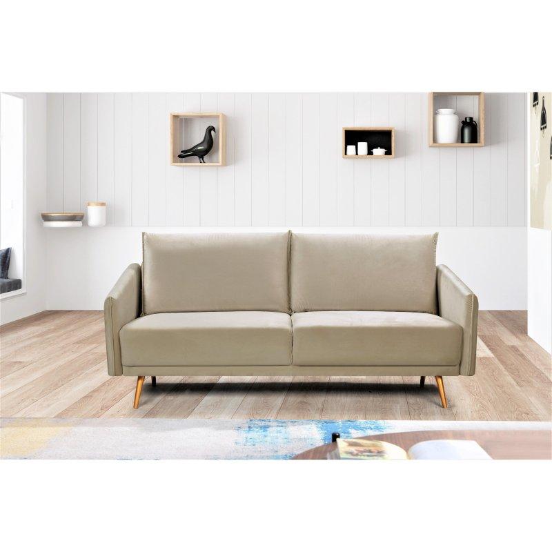 Metal Ayaklı Kapitoneli Kadife 3 Kişilik Bohem Koltuk - 168 cm - 278878