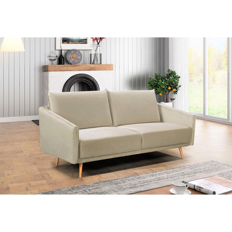 Metal Ayaklı Kapitoneli Kadife 3 Kişilik Bohem Koltuk - 168 cm - 278878