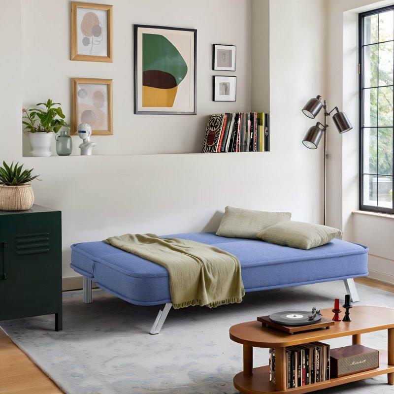 Metal Ayaklı Kolsuz Yataklı 3 Kişilik Bohem Koltuk - 168x96 cm - 278276