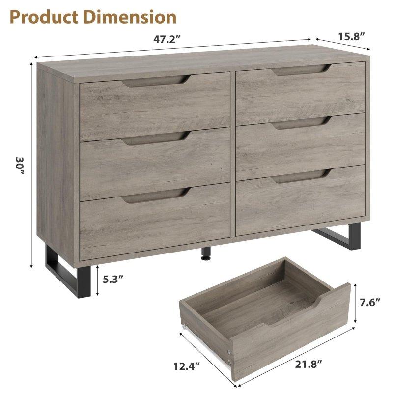 Metal Ayaklı MDF Geniş Çekmeceli Şifonyer - 307842