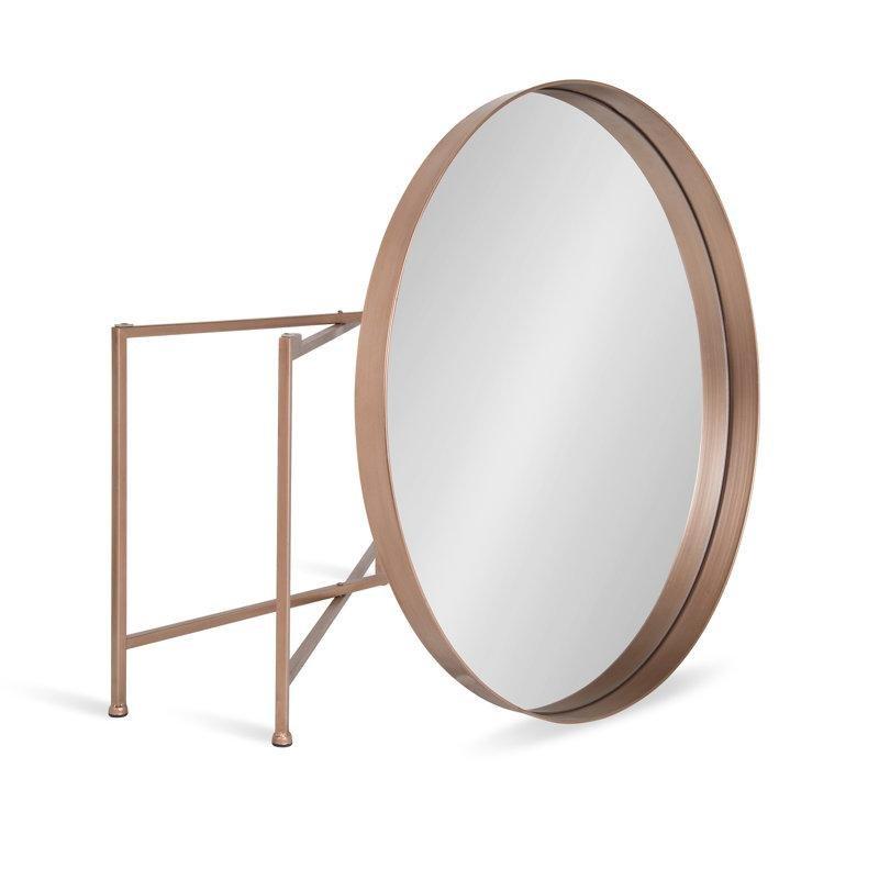 Metal Aynalı Katlanabilir Tepsili Yuvarlak Orta Sehpa - 73 cm - 245806