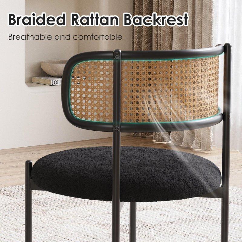 Metal Bacaklı Döşemeli 2li Set Rattan Sandalye - 252111