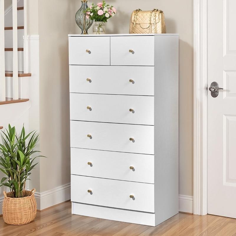 Metal Çerçeveli 7 Çekmeceli MDF Dikey Şifonyer - 305736 Metal Çerçeveli 7 Çekmeceli MDF Dikey Şifonyer - 305736