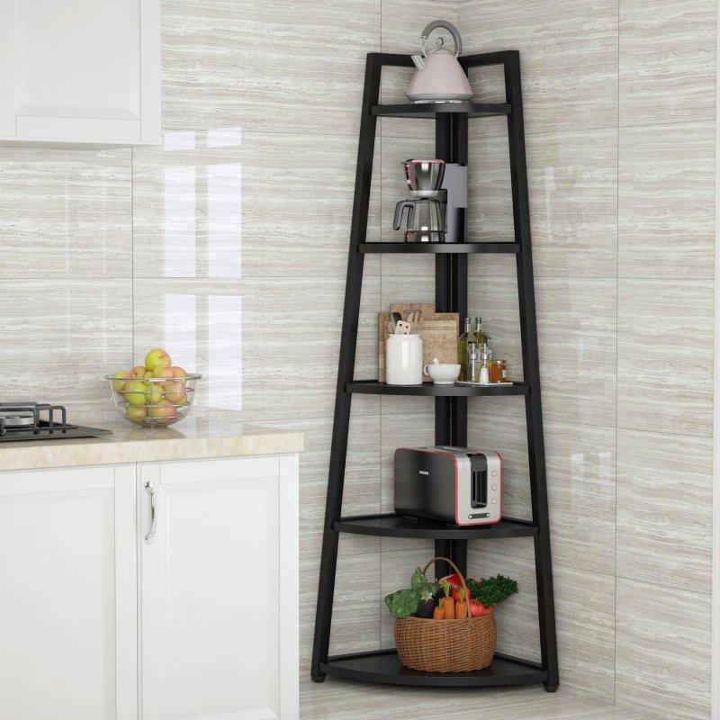 Metal Çerçeveli Suntalam 5 Raflı Köşe Kitaplık - 178 cm - 318877