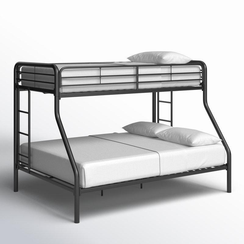 Metal Dahili Merdivenli Tek Üzeri Çift Kişilik Ranza - 156x144x201 cm - 248708