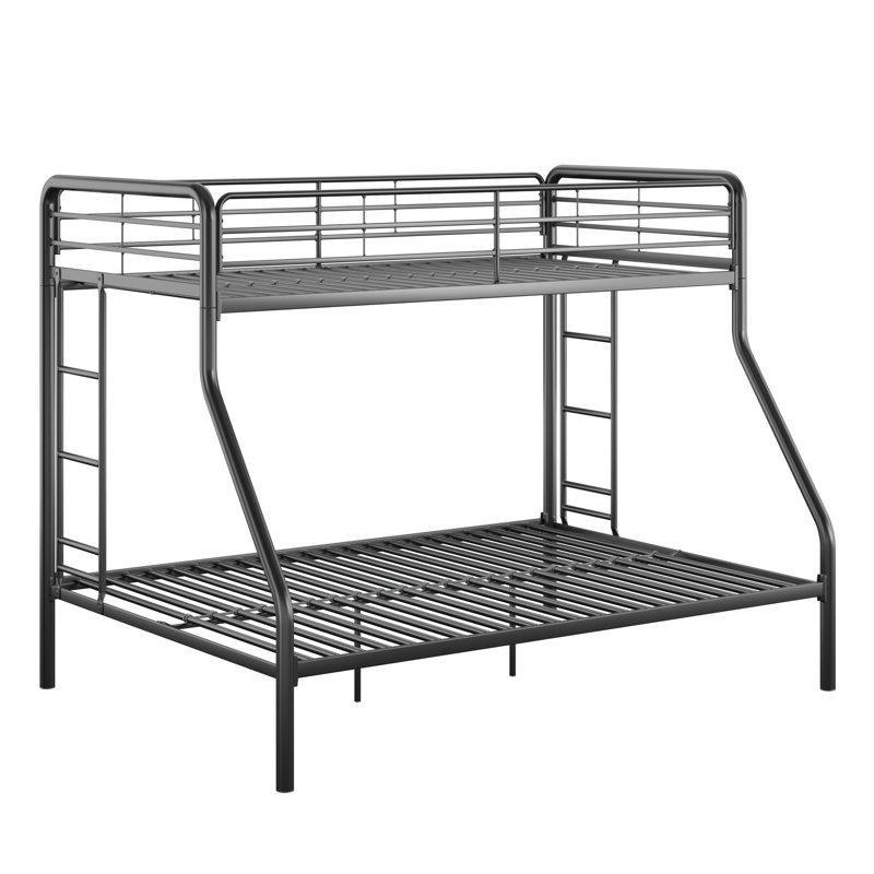 Metal Dahili Merdivenli Tek Üzeri Çift Kişilik Ranza - 156x144x201 cm - 248708