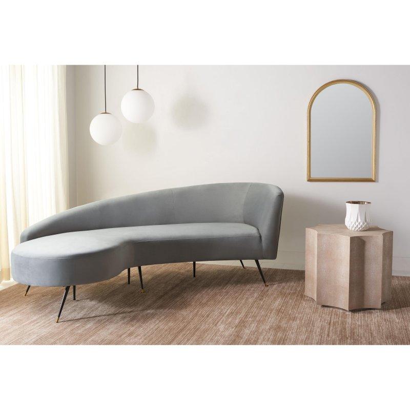 Metal Detaylı Kadife Eğimli Kollu Bohem Koltuk - 219x105x79 cm - 277400
