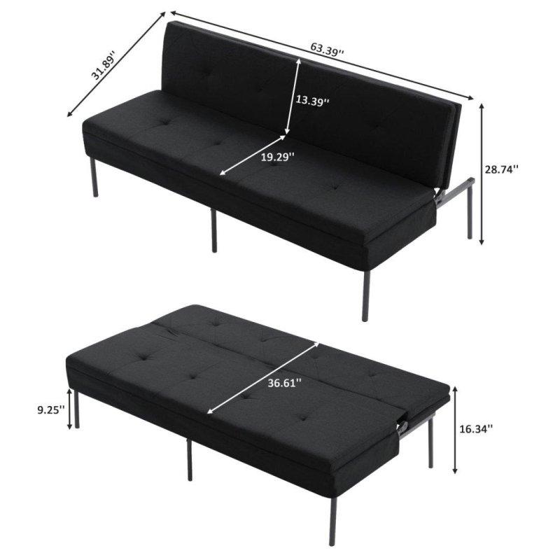 Metal İskeletli Polyester Kumaş 5 Kademeli Yataklı Kolsuz Bohem Koltuk - 162 cm - 281725