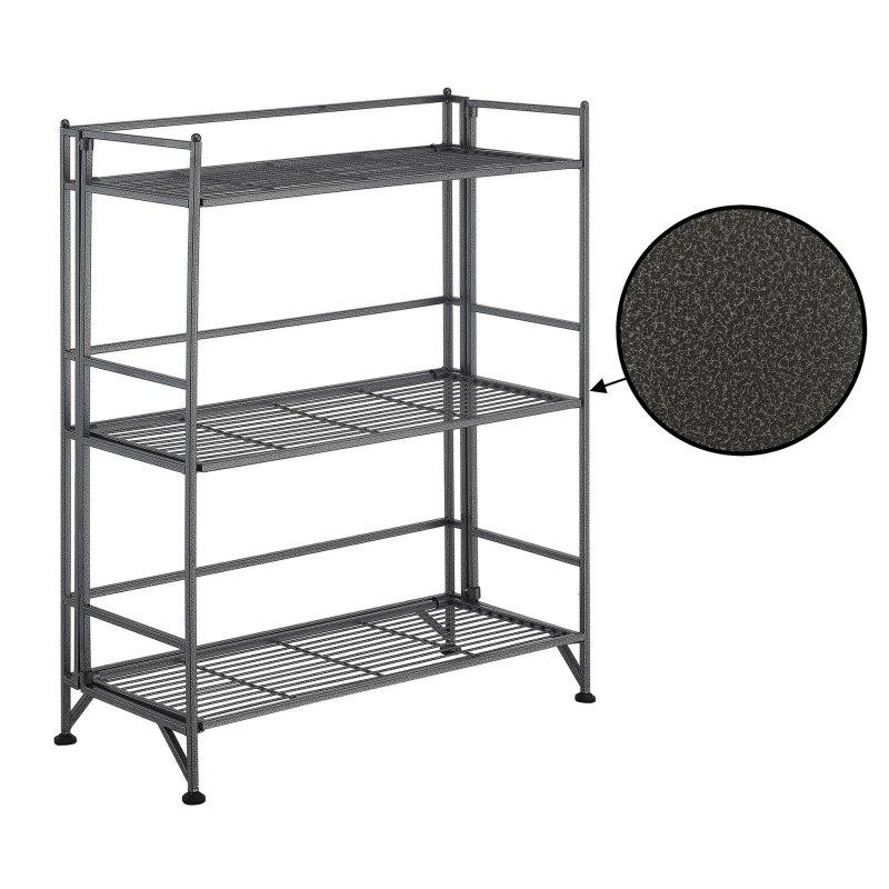 Metal Katlanabilir 3 Raflı Geniş Kitaplık - 65x29x83 cm - 316092
