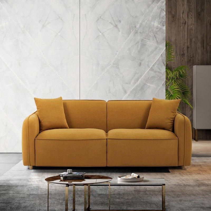 Metal Polyester Yataklı 3 Kişilik Kıvrımlı Kollu Bohem Koltuk - 231 cm - 282952