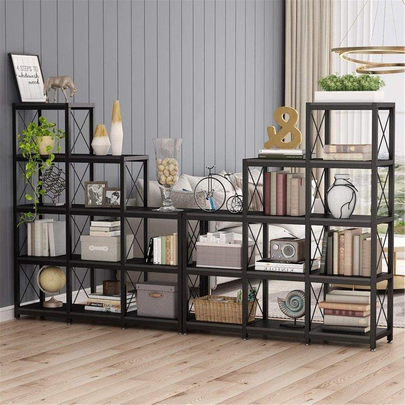 Metal ve Ahşap Kademeli 9 Küplü Köşe Kitaplık - 313531