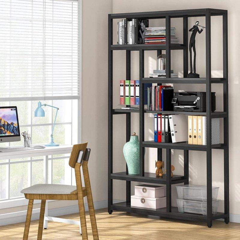 Metal ve MDF Endüstriyel Tasarım 10 Raflı Kitaplık - 100x30x200 cm - 316945