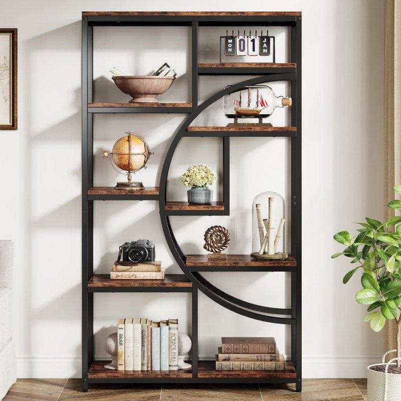 Metal ve MDF Endüstriyel Tasarım 5 Raflı Ayaklı Kitaplık - 317103