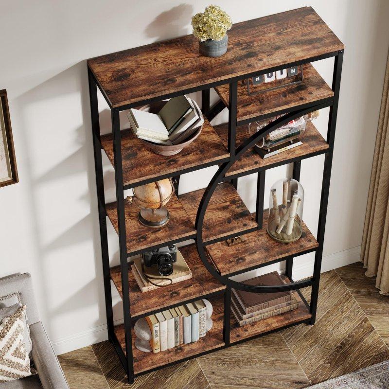 Metal ve MDF Endüstriyel Tasarım 5 Raflı Ayaklı Kitaplık - 317103
