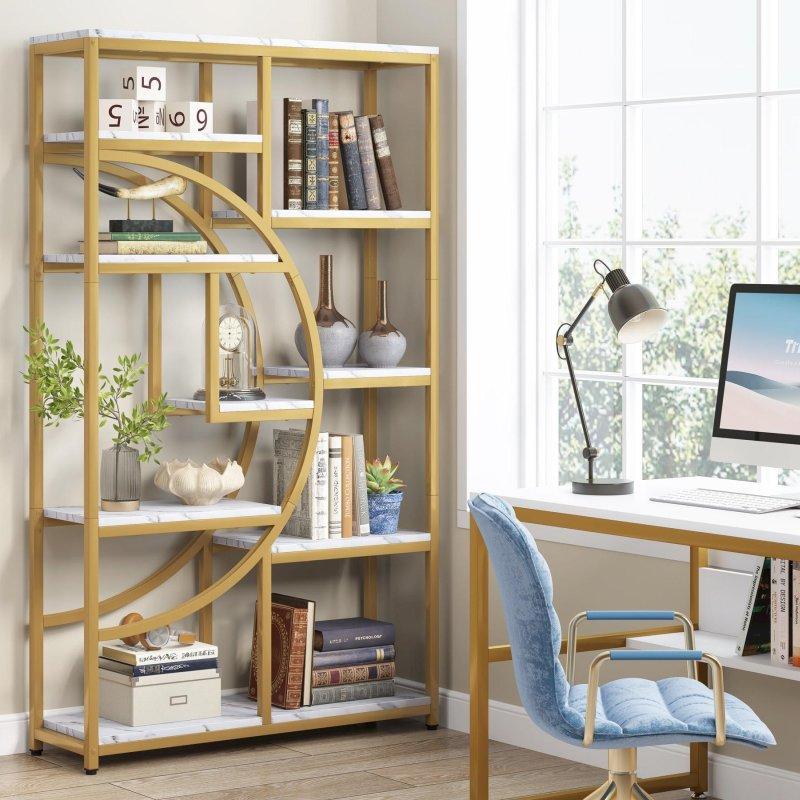 Metal ve MDF Endüstriyel Tasarım 5 Raflı Kitaplık - 317574