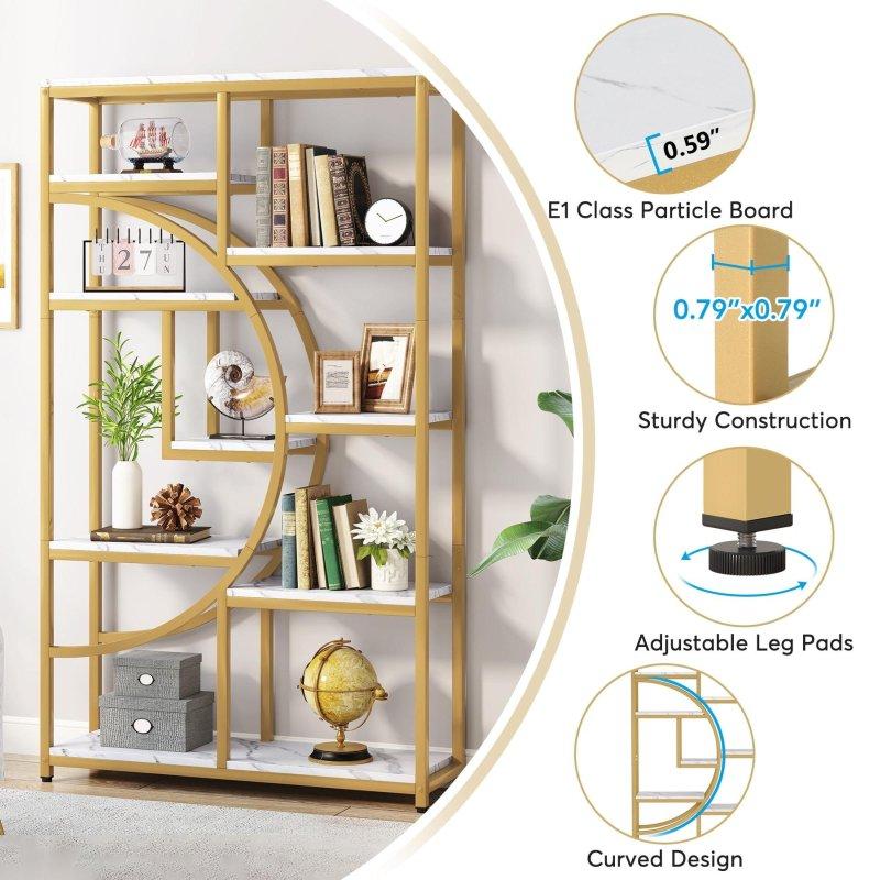 Metal ve MDF Endüstriyel Tasarım 5 Raflı Kitaplık - 317574