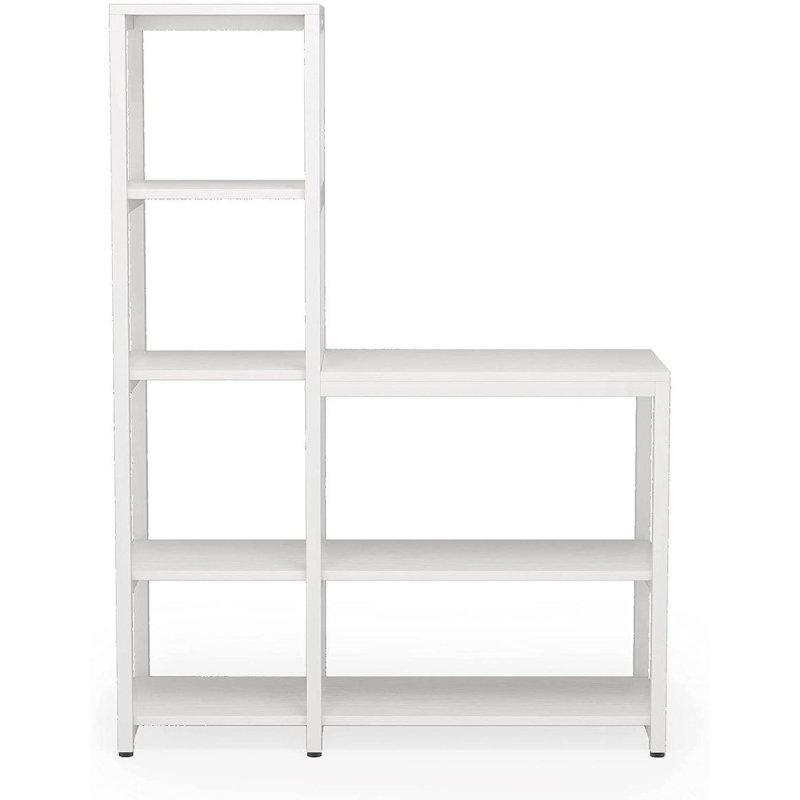 Metal ve MDF L Şekilli 5 Raflı Köşe Kitaplık - 100x40x145 cm - 317901