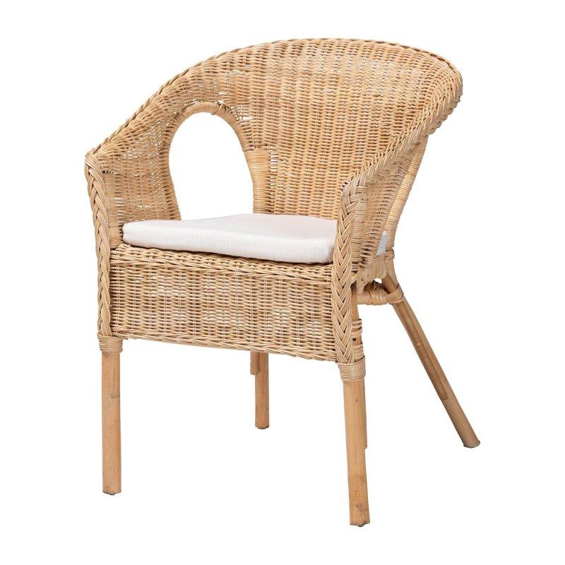 Minderli Kolçaklı Bohem Tasarım Rattan Sandalye - 253003
