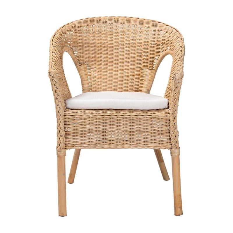 Minderli Kolçaklı Bohem Tasarım Rattan Sandalye - 253003