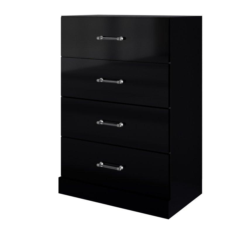 Modern Parlak Yüzeyli Dört Çekmeceli Ahşap Şifonyer - 298820