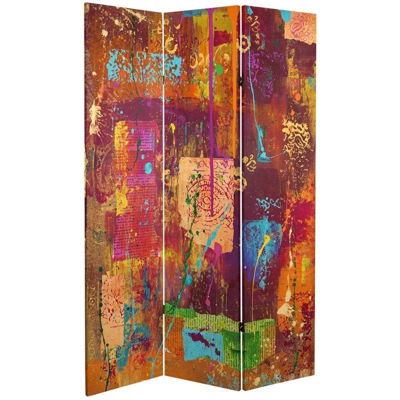 Mor Kahverengi Ahşap Katlanır Kanvas Paravan - 183x120 cm - 321497 Mor Kahverengi Ahşap Katlanır Kanvas Paravan - 183x120 cm - 321497