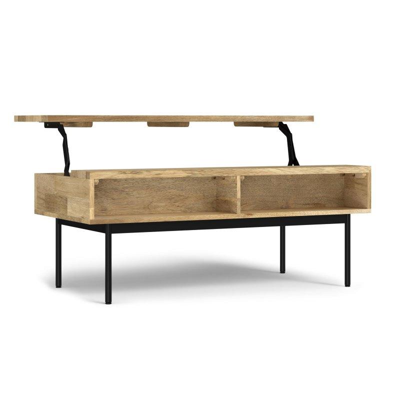 Natural Masif Mango Ağacı Asansörlü Akıllı Sehpa - 117 cm - 253621