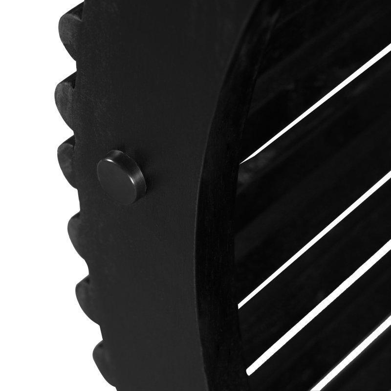 Natural ve Siyah Masif Akasya Çıtalı Tabanlı Yuvarlak Orta Sehpa - 77 cm - 243987