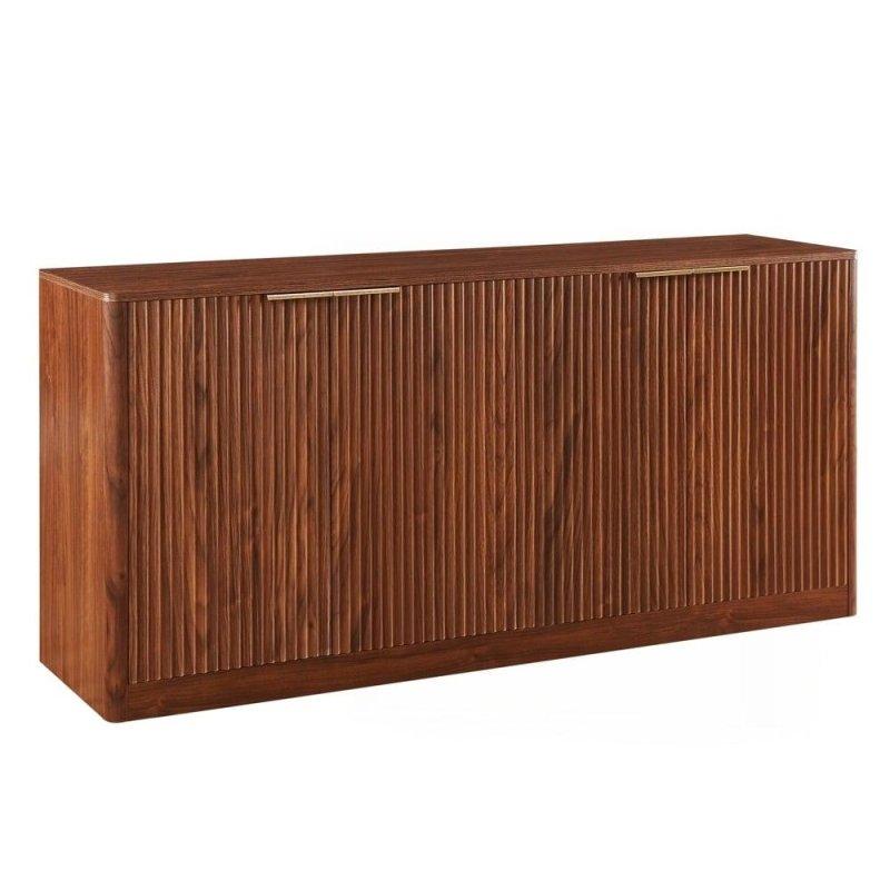 Naturel Ahşap 4 Kapaklı Dalga Desenli Bohem Konsol - 150 cm - 324911