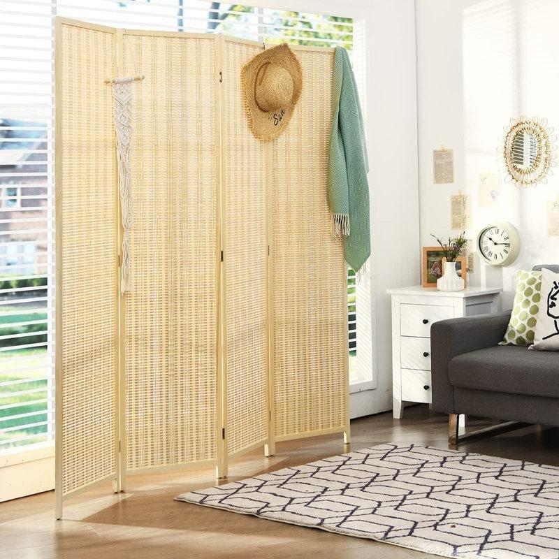 Natürel Bambu Rattan Katlanır Paravan - 181x181 cm - 321124 Natürel Bambu Rattan Katlanır Paravan - 181x181 cm - 321124