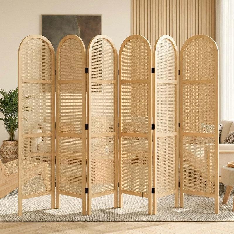 Natürel Çam Ahşap El Örgüsü Rattan Katlanır Paravan - 171x240 cm - 321733 Natürel Çam Ahşap El Örgüsü Rattan Katlanır Paravan - 171x240 cm - 321733