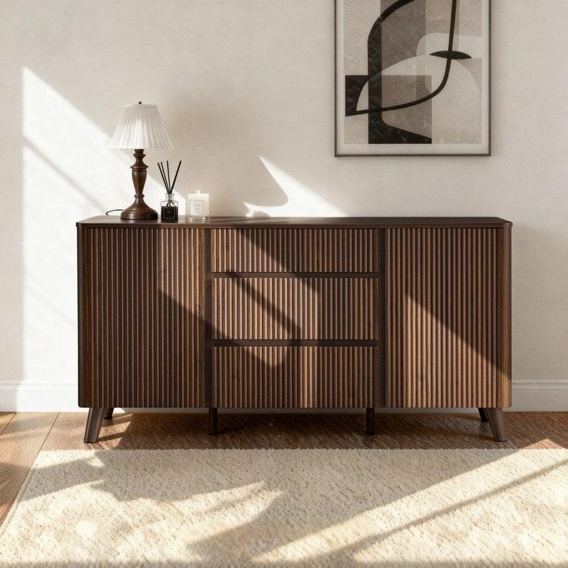 Naturel MDF Dalgalı Panel 3 Çekmeceli Bohem Konsol - 158 cm - 325630 Naturel MDF Dalgalı Panel 3 Çekmeceli Bohem Konsol - 158 cm - 325630