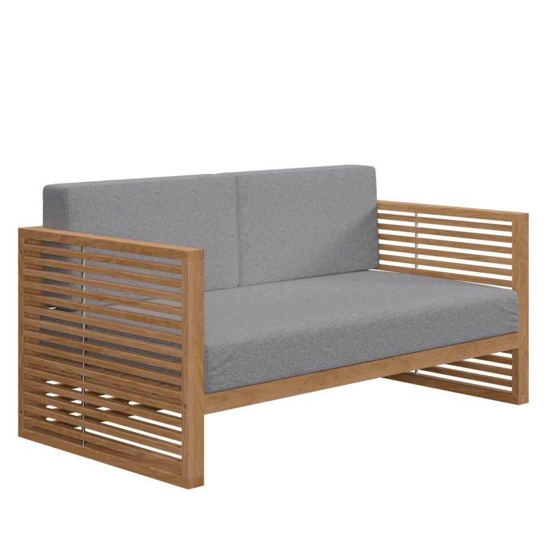 Naturel Tik Ağacı 6 Parça Çıtalı Tasarım Bahçe Takımı - 271517