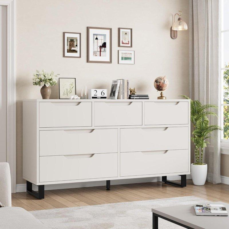 Orta Ton Meşe MDF Sökülebilir Ayaklı Yatay Tasarım Şifonyer - 140 cm - 302797