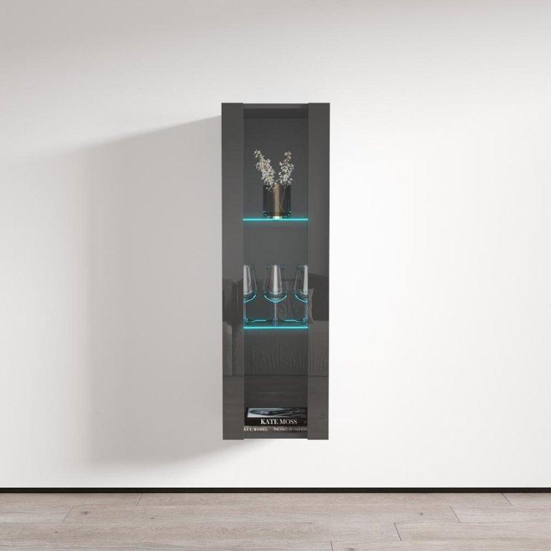 Parlak Beyaz MDF Duvara Monte Kitaplık - 127 cm - 316219