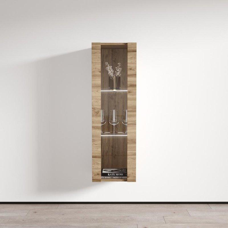 Parlak Beyaz MDF Duvara Monte Kitaplık - 127 cm - 316219