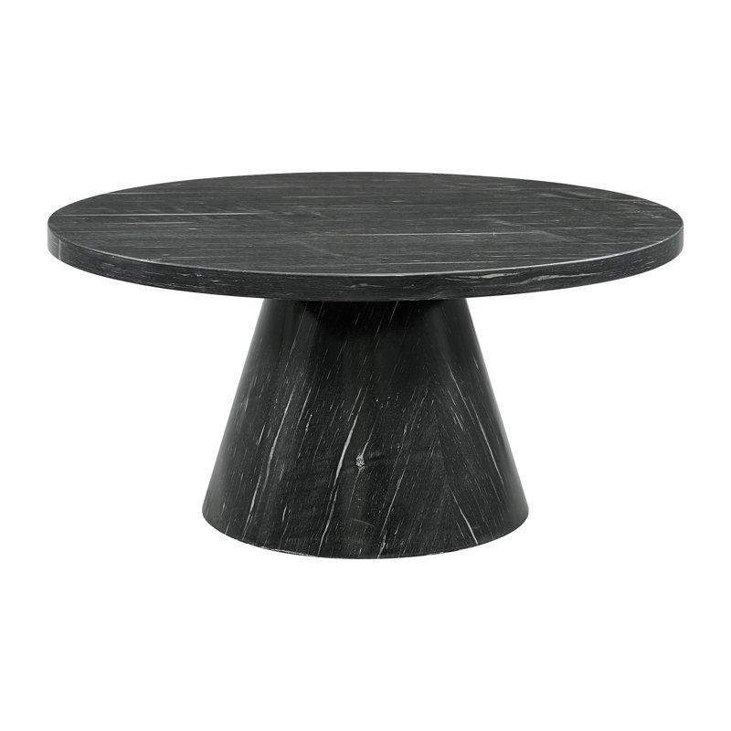 Parlak Suni Mermer Kaide Ayaklı Yuvarlak Orta Sehpa - 92 cm - 245331