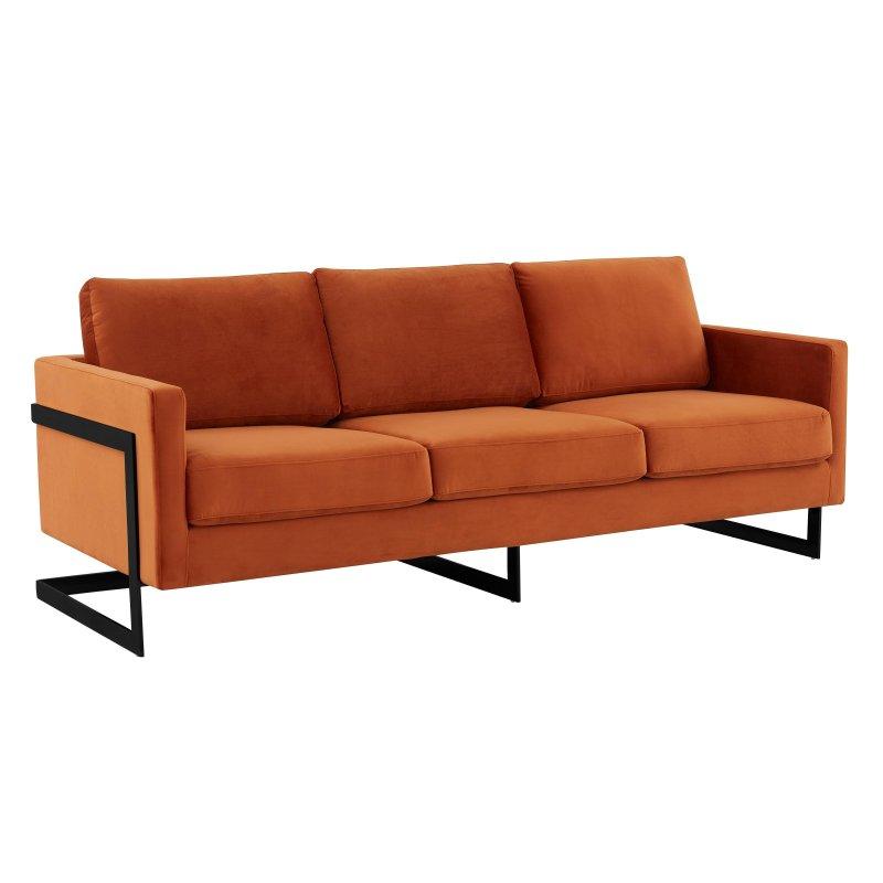 Paslanmaz Çelik Geometrik Tabanlı Kadife 3 Kişilik Bohem Koltuk - 213 cm - 285205