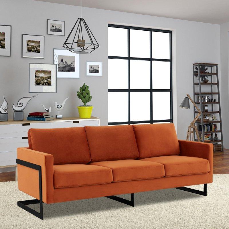 Paslanmaz Çelik Geometrik Tabanlı Kadife 3 Kişilik Bohem Koltuk - 213 cm - 285205