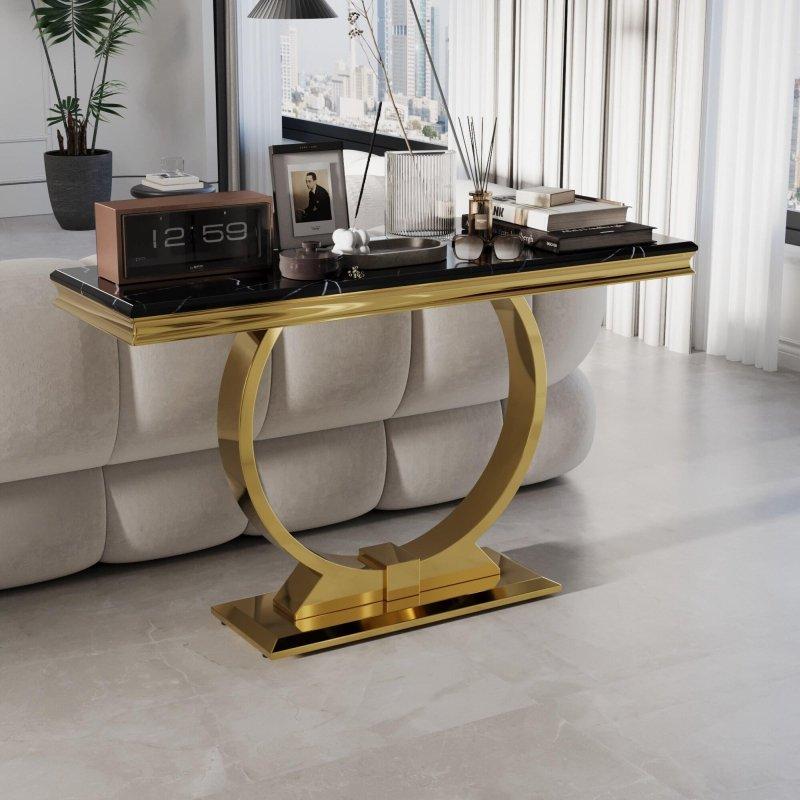 Paslanmaz Çelik U Ayaklı MDF Tablalı Modern Dresuar - 127 cm - 331055
