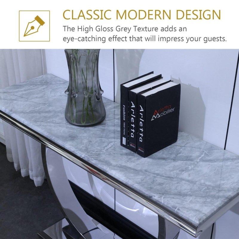 Paslanmaz Çelik U Ayaklı MDF Tablalı Modern Dresuar - 127 cm - 331055